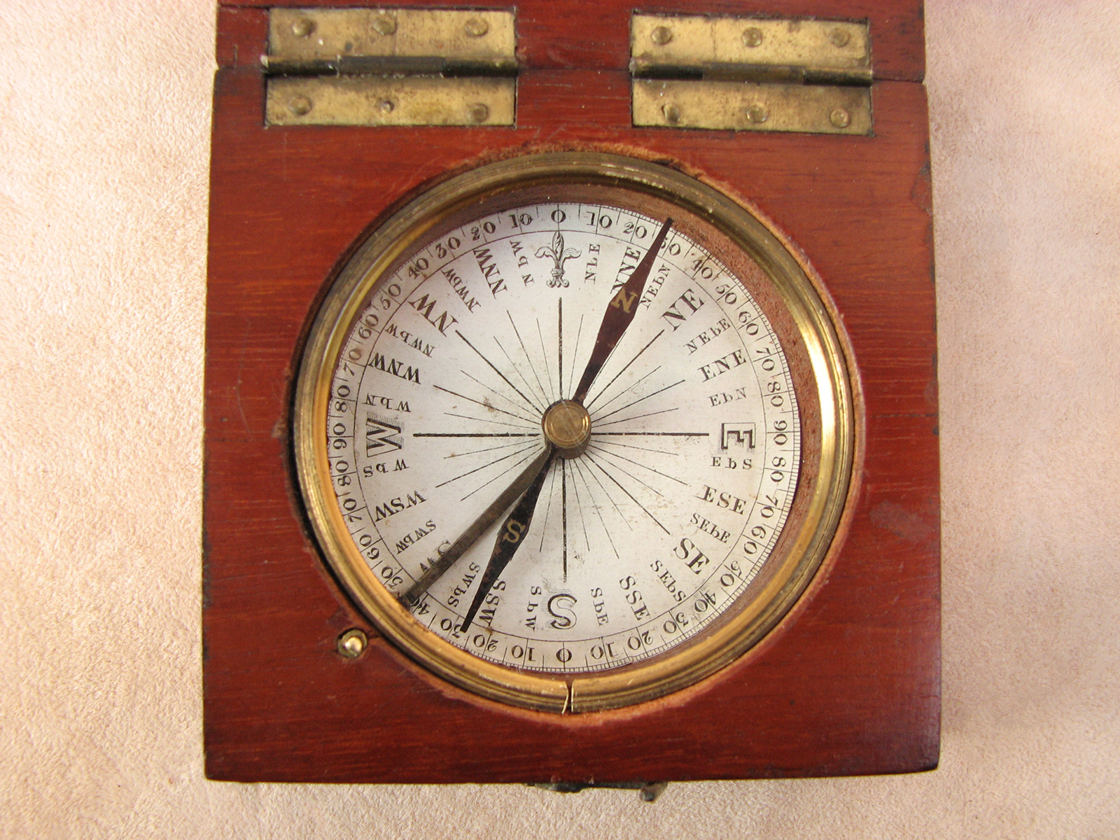 Victorian mahogany cased pocket compass circa 1880